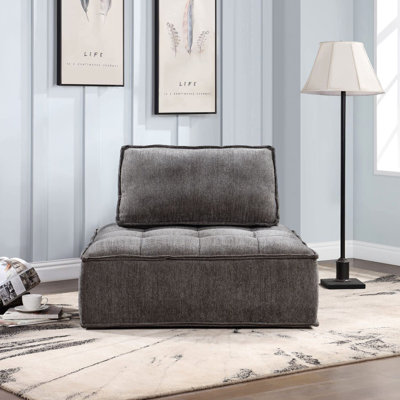 Velours côtelé simple 35 po avec accoudoirs réglables et modulaires pour salon, appartement, revêtement, plancher en mousse à mémoire de forme