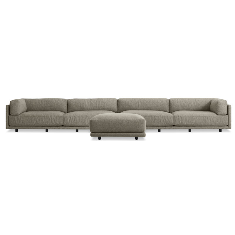 Sunday Sectional with Ottoman, Sanford Black Crossweave