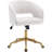 Velvet Desk Chair with Wheels, Home Office Swivel Armchair with Gold Base, Back Incline Adjustable for Vanity Make-up-1583616578