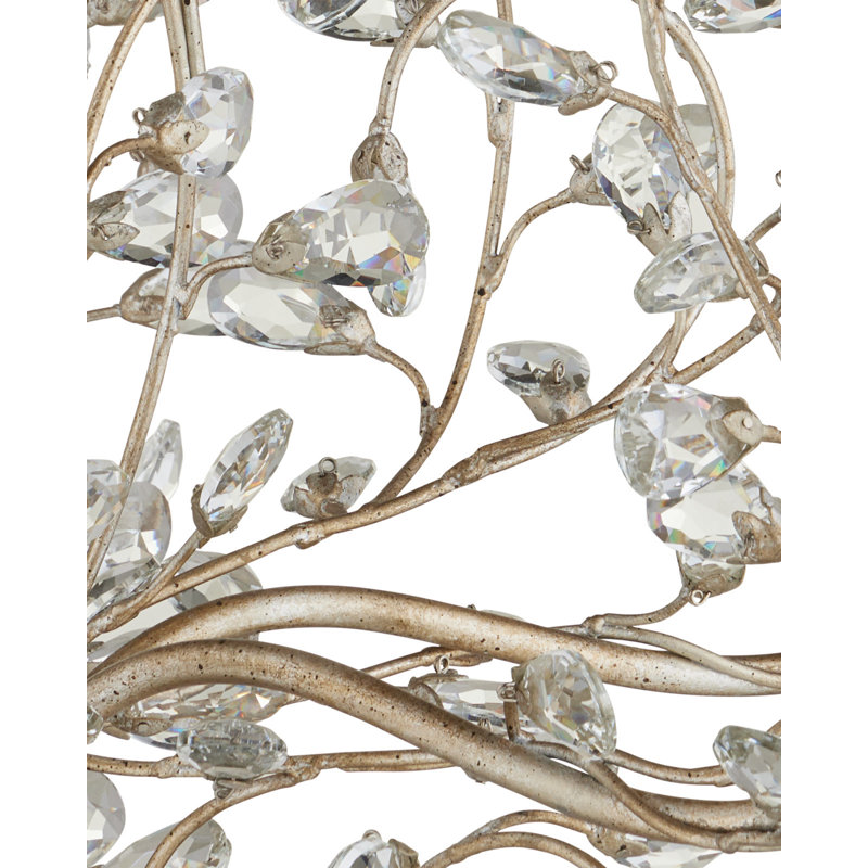 Crystal Bud 8 - Light Chandelier, Silver Granello