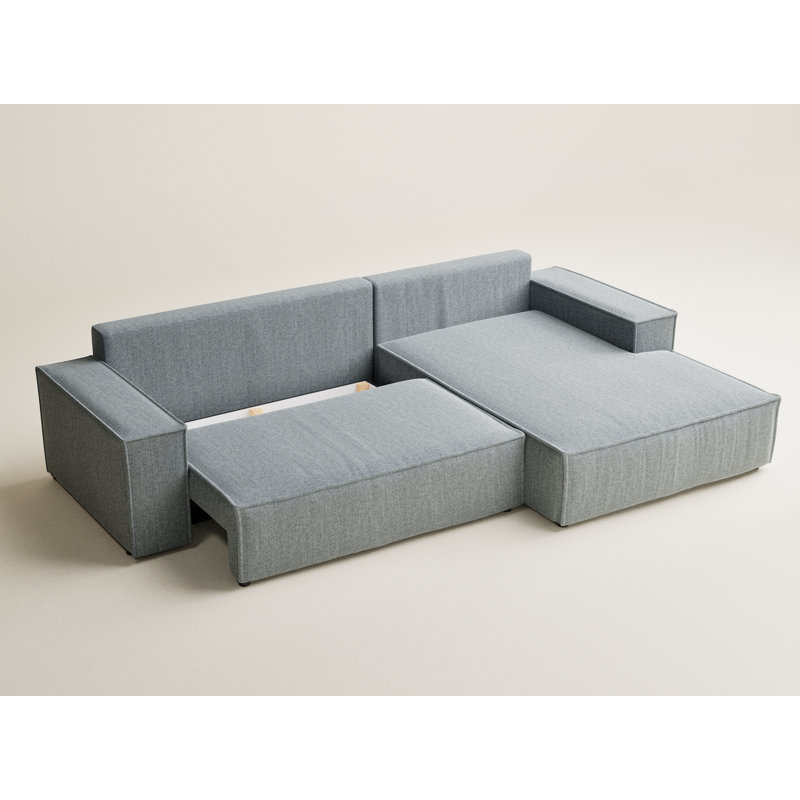 5 Seater Reclining Corner Sofa , Right Hand Facing, Blue Grey Polyester
