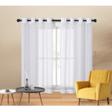 Bantice Polyester Sheer Curtain Pair
