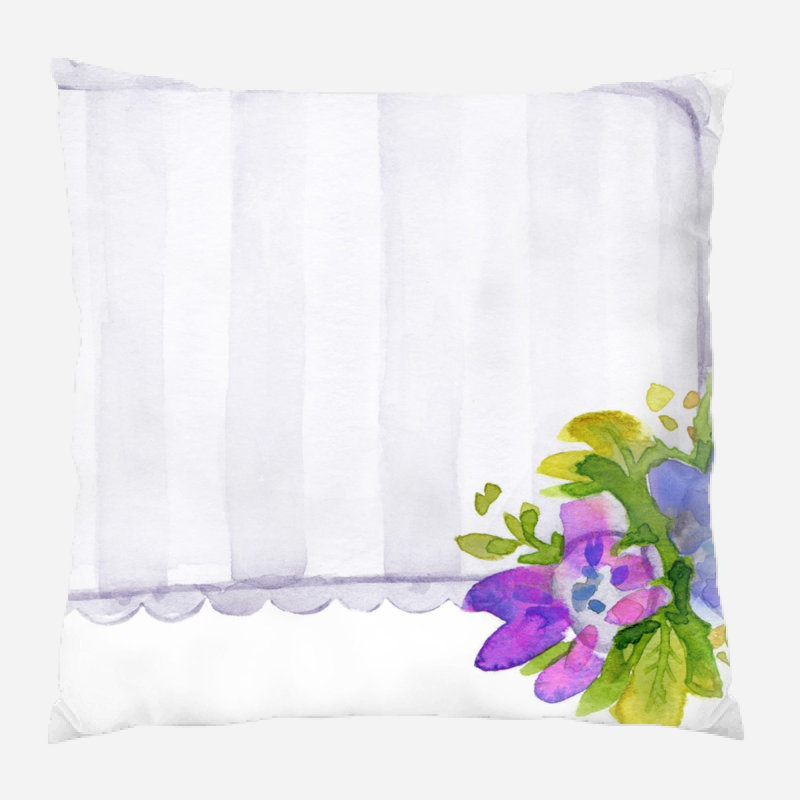 Coussin décoratif floral Milne, Mauve/violet/vert, Intérieur, Microsuède