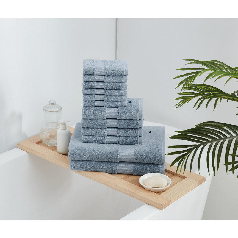 Royal Turkish Cotton 4 Pack Hand Towel, Blue