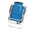Chaise de plage de camping pour l'extérieur avec siège surélevé, structure en aluminium bleu, tissu en polyester 600D, dossier réglable à 5 positions