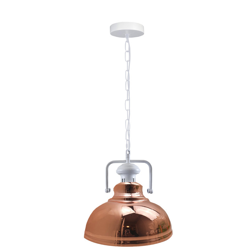 Lockett 1 - Light Satin Nickel Pendant, Rose Gold