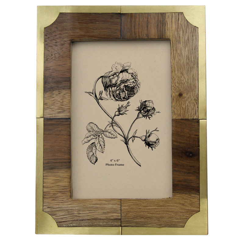 Teak & Brass Frame - 4X6