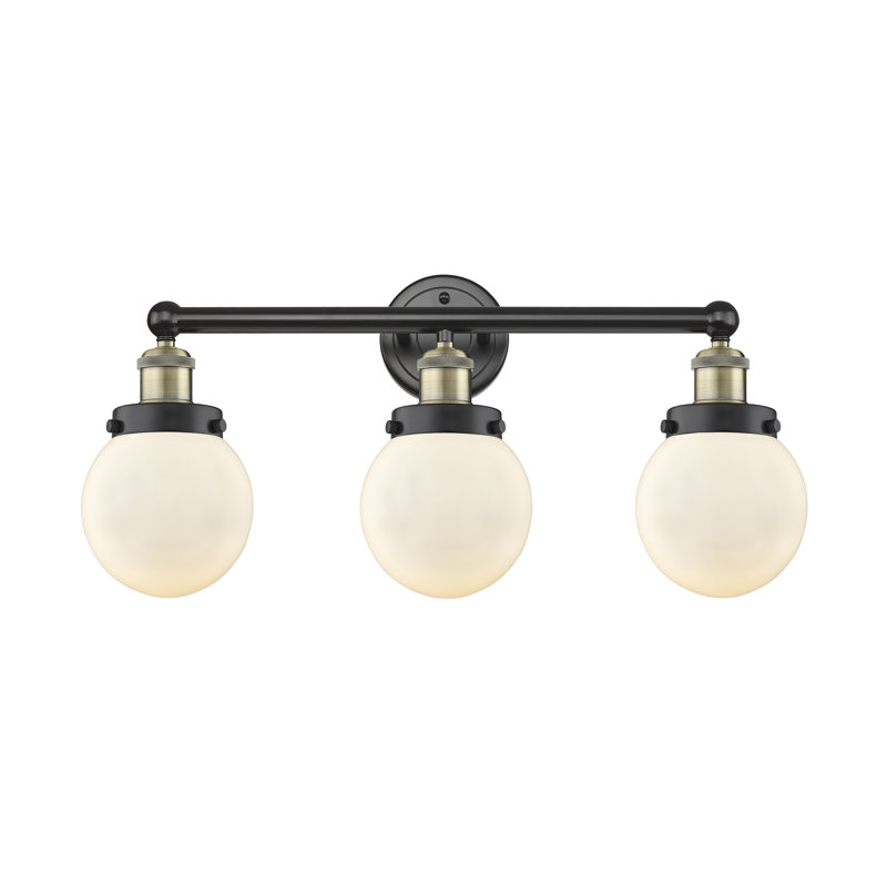 Alphonsa 3 - Light Dimmable Vanity Light, Matte White, Black Antique Brass