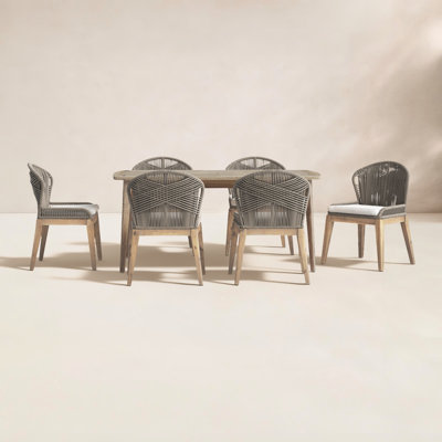 Daveney 67'' Rectangular 6 - Person Outdoor Dining Set with Cushions