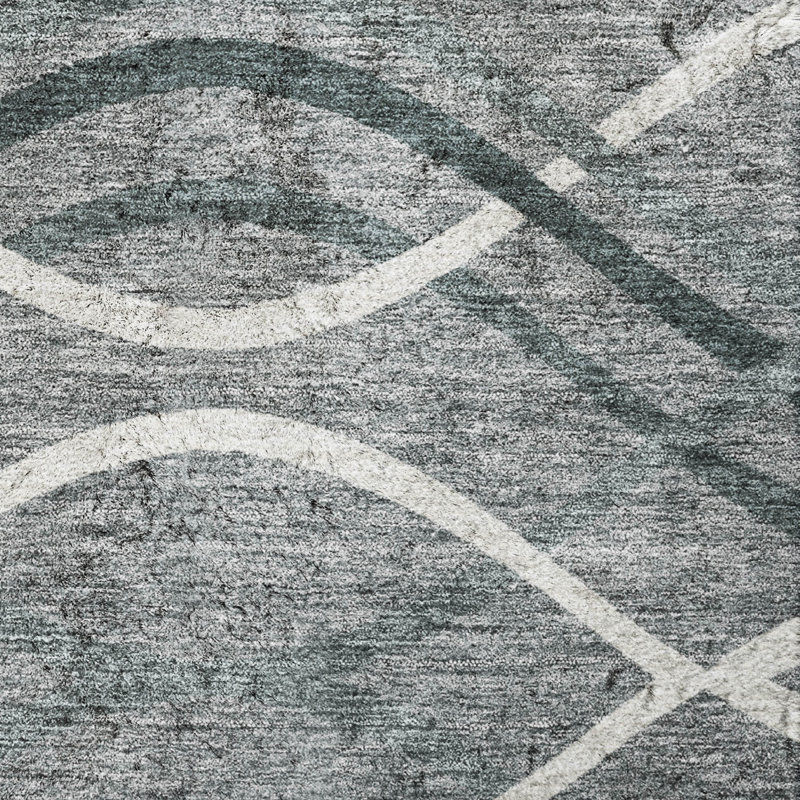 Tapis Dream Shag Waves ADS757, lavable à la machine, de qualité supérieure, Grey, 8' x 10'