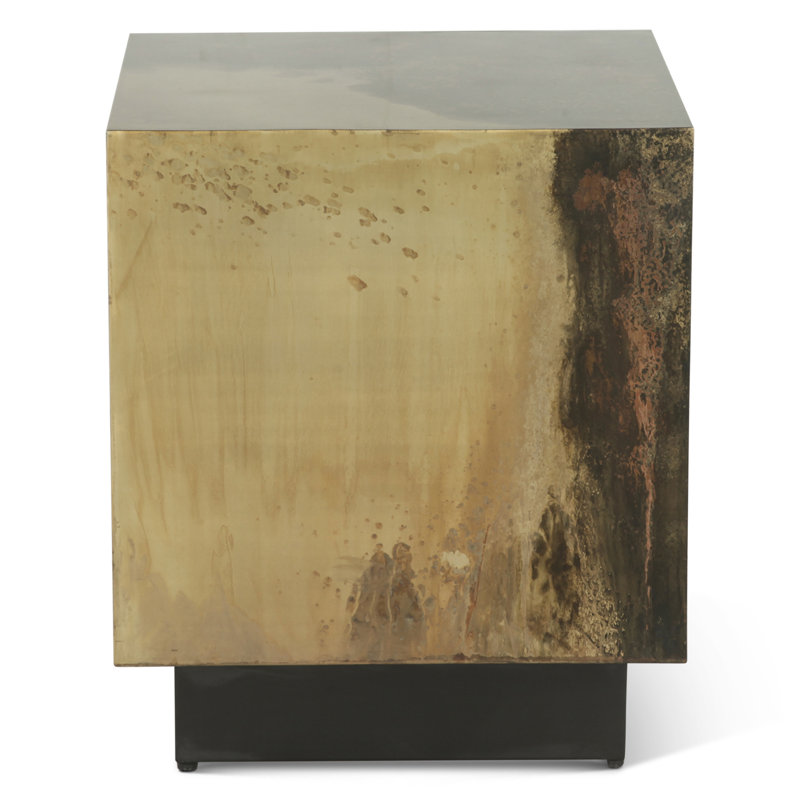 St. George Square Side Table in Oxidized Copper