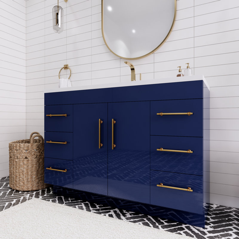 Ensemble de meuble-lavabo simple 48 po Spring, Bleu clair