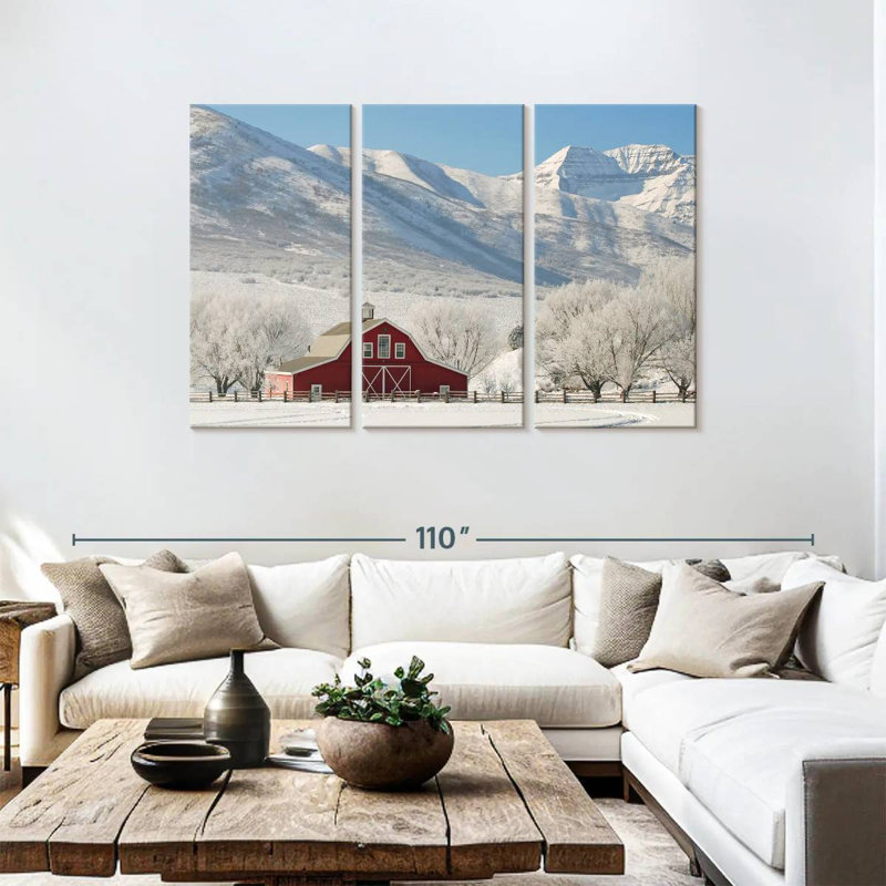 Alvord Barn In Snow, 48" H x 74" W