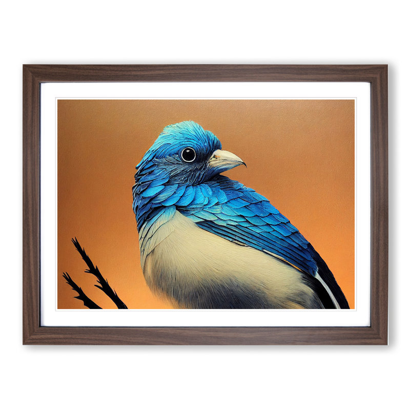 Breathtaking Bird 1 Piece Single Picture Frame Wall Art, 46cm H x 64cm W x 2cm D, Walnut Framed