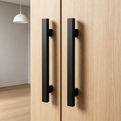 Pack of 15 Stainless Steel Cabinet Pulls, 6 Inch Square Kitchen Drawer Handles with 3-3/4 Inch Hole Center for Farmhouse Vintage Style