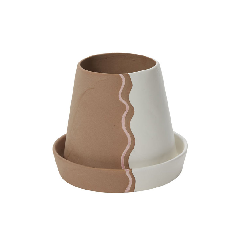 Pot à fleurs en céramique Hanvitha, H 8,5 po x l 10,25 po x P 10,25 po