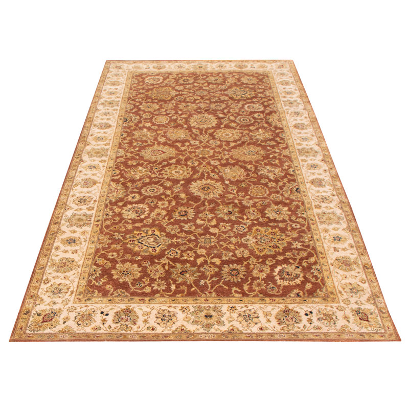 Tapis brun en laine noué à la main de conception unique nouvel âge 6 pi 3 po x 11 pi 10 po Bacarri