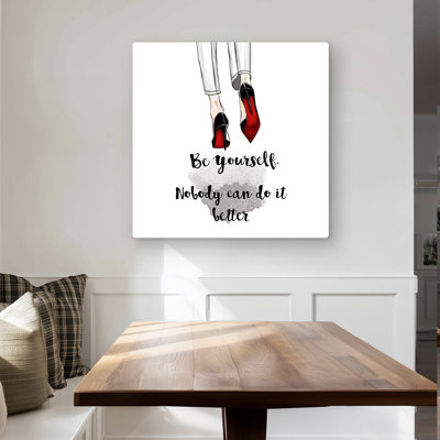 Be yourself - Gray Fashion Metal Print for Home Decor