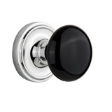 Classic Rosette with Black Porcelain Door Knob