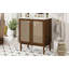 Meuble-lavabo de 30 pouces avec portes en bambou tissé à la main, armoire en panneau de fibres à densité moyenne et conception à fermeture en douceur
