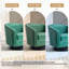 Petit fauteuil pivotant capitonné en similicuir vert avec garniture cloutée-418076312