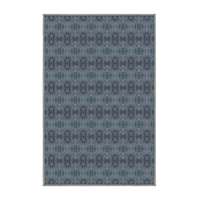 Gris foncé Tapis décoratif, Rectangle 8 pi x 10 pi