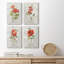 Lin géranium - ensemble de 4 peintures sur toile tendue-1445391037