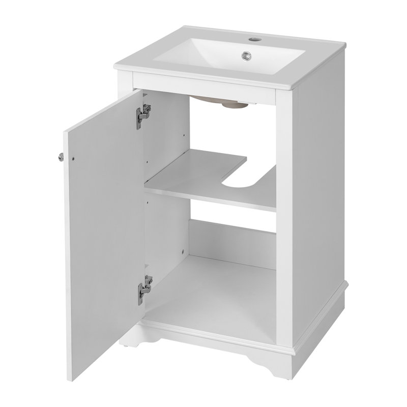 20.1-inch Bathroom Vanity, Silver, White