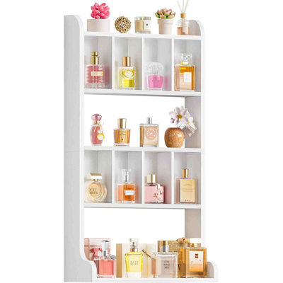 Support mural pour organisateur de parfum et grande vitrine à coudre, blanc