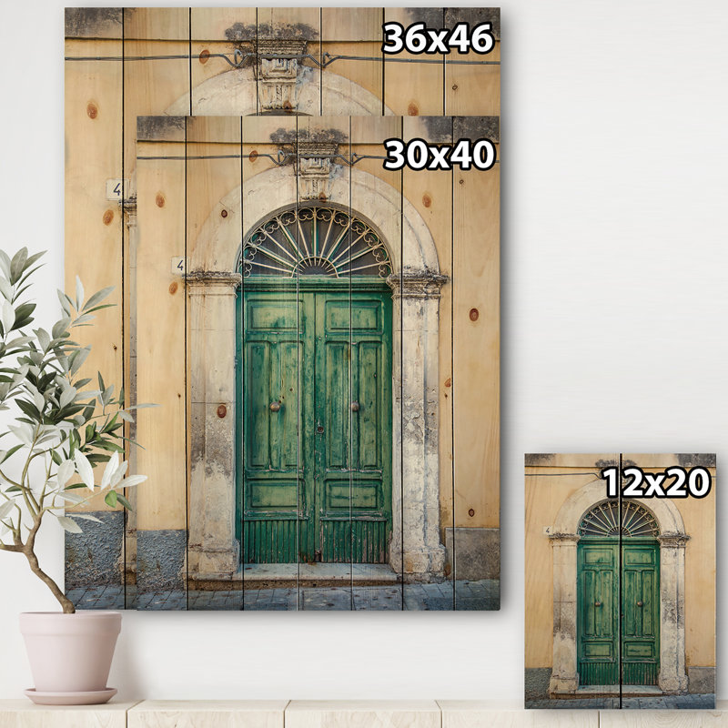 «Green Door in Sicily», reproduction d'impression, H 20 po x l 12 po x P 1po