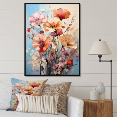Oeillets, représentation multicolore acrylique I - impressions murales florales et botaniques