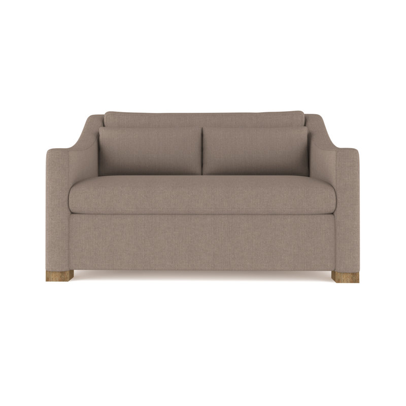 Crosby Slope Arm Loveseat, Weathered, 32.5" H x 60" W x 43" D, Box Weave Linen Pumice