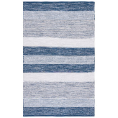 Maury Striped Kilim Flat Weave Cotton Striped Rug