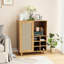 Buffet de 34 pouces avec vin, buffet de salon à la maison, une tablette fermée et deux tablettes ouvertes, - porte d'entrée, idéal pour une utilisation dans une cuisine, armoire de bar, 6 espaces, design, longue durée convenant à diverses pièces