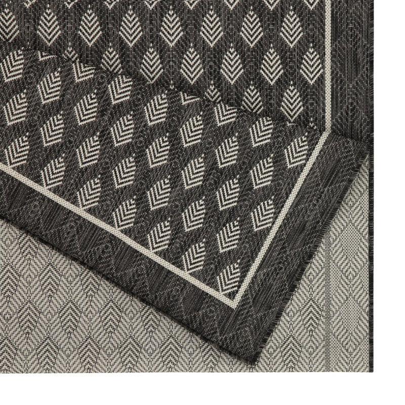 Sunshine GC_HAR2008 Anthracite 5 Ft. 3 In. X 7 Ft. 3 In. Indoor/Outdoor Area Rug, Rectangle 5'3" x 7'3"