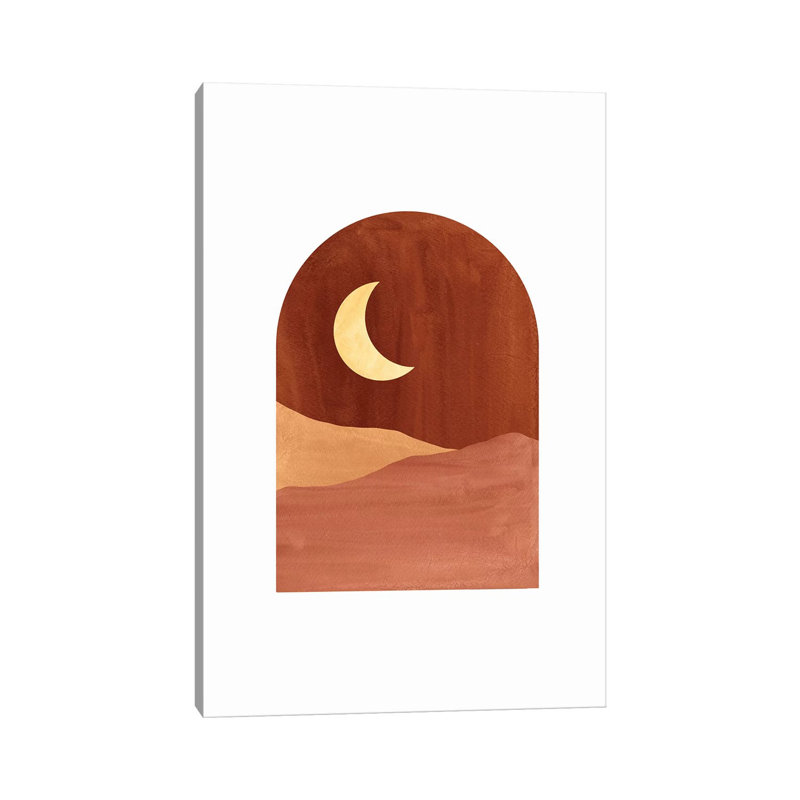 Terracotta Night - Painting on Canvas, 30.48cm H x 20.32cm W x 1.91cm D, Wrapped Canvas