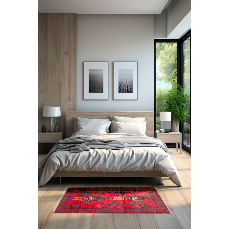 Tapis rouge Teimani 3 pi 0 po x 4 pi 11 po