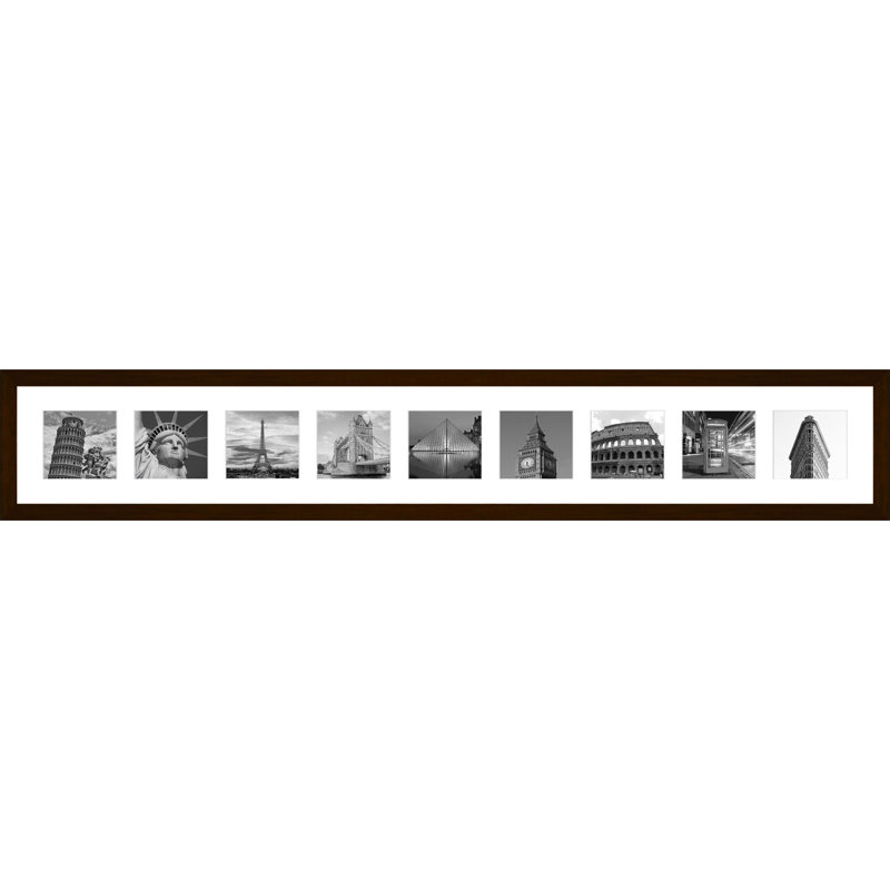 Larentia Wood Picture Frame with Mat, Dark Brown