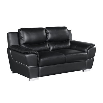 Dempsy Genuine Leather Pillow Top Arm Loveseat