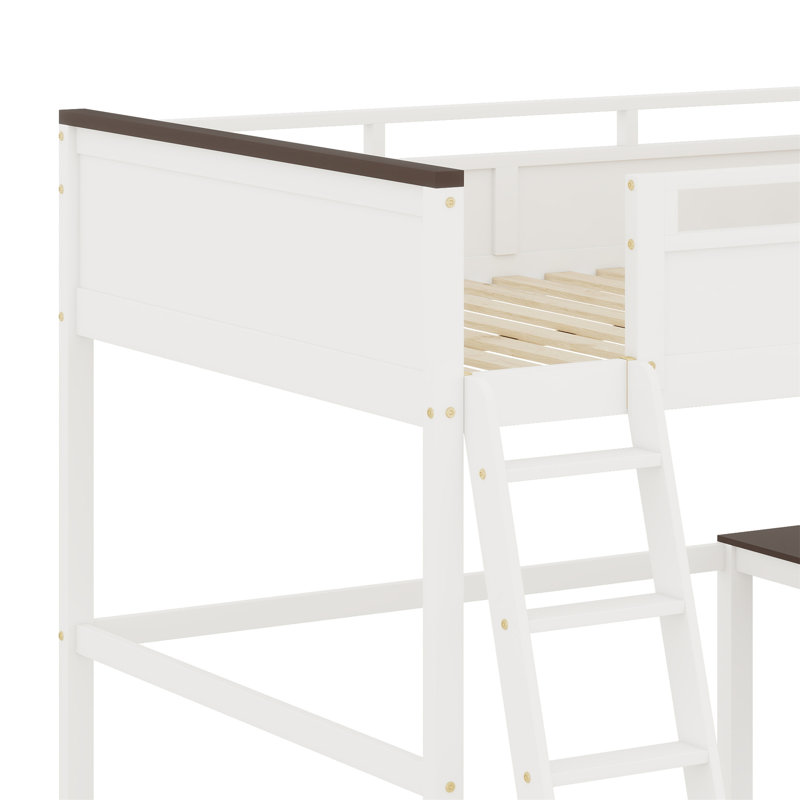 Loft Bed With Desk,Open Shelf And A Storage Box,USB Charging Station