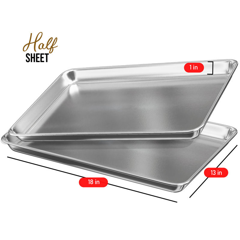 JoyTable Aluminum Non-Stick Half Sheet Pan Set, 18" x 13"