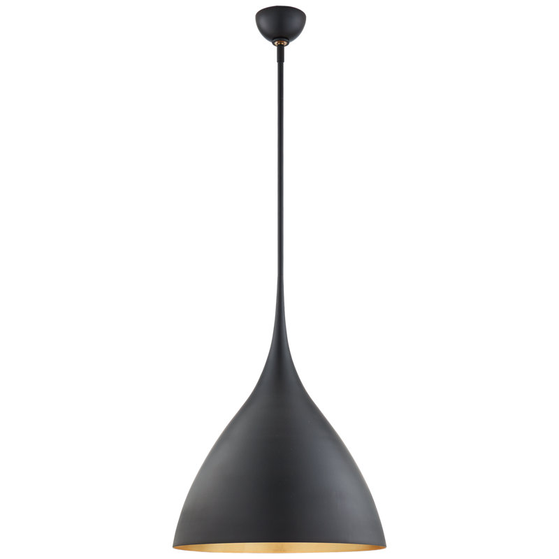 AERIN Agnes Medium Pendant, Matte Black, 22.75" H x 18" W x 18" D