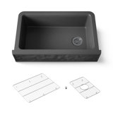 Cairn Undermount Single-Bowl Farmhouse Kitchen Sink with Faceted Design