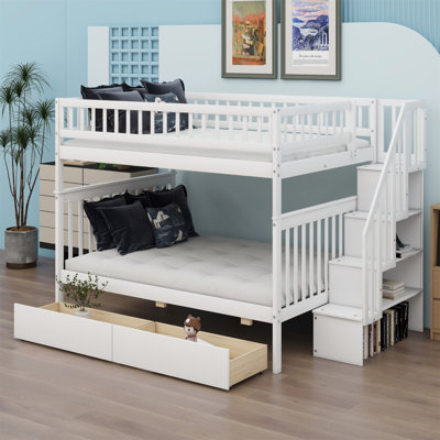 Bunk Bed With Two Drawers And Storage