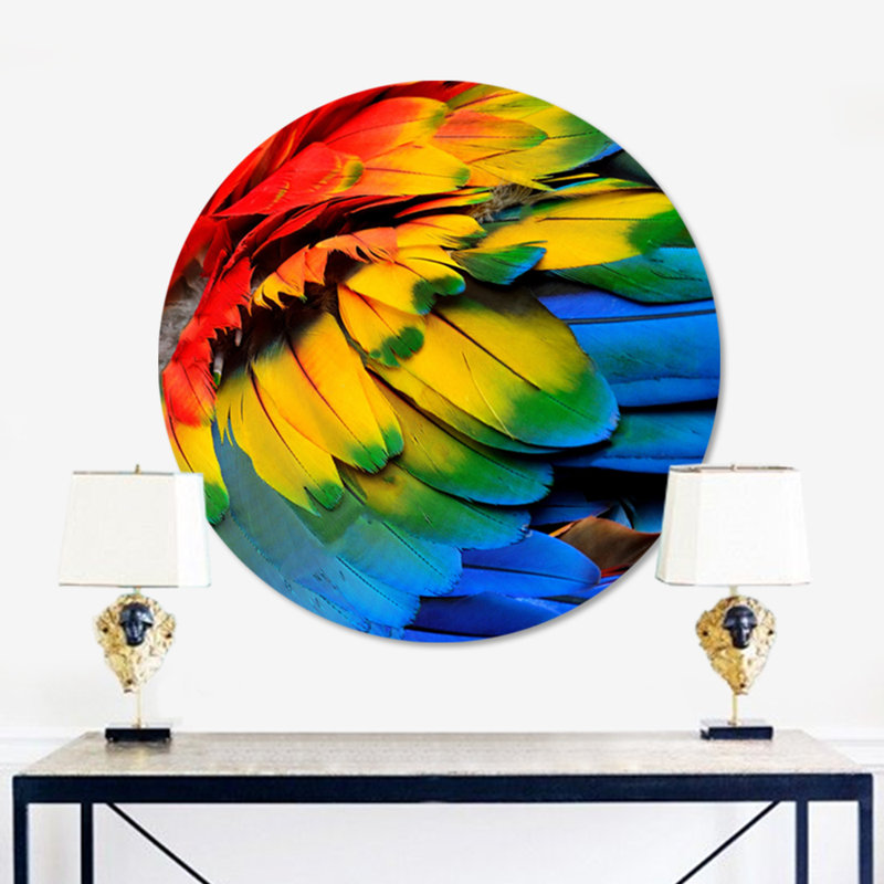 Rainbow Feathers Two - reproduction d'art sur acrylique / aluminium, H 24 po x l 24 po x P 1,50 po, Mentale