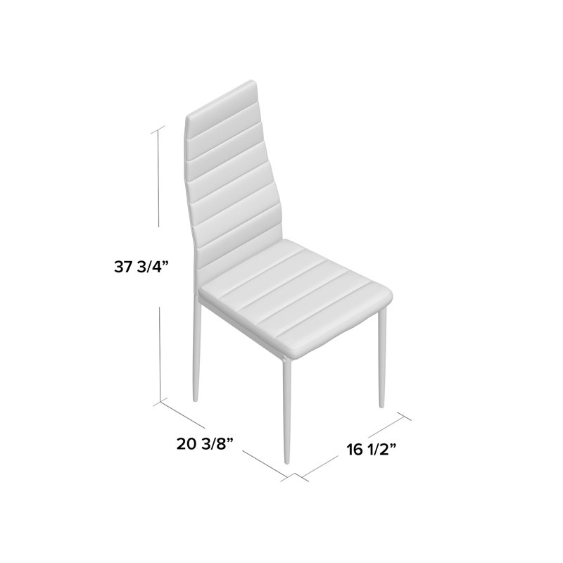 Ailigael 17.3'' H Faux Leather Upholstered Metal Side Chair, Black, 6
