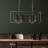 Corinthian 8-Lights Black Contemporary Rectangle Shaded Chandelier