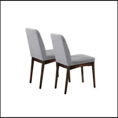 Elegant Grey Fabric Upholstered Dining Chair Set, Comfortable and Durable for Modern Dining Rooms