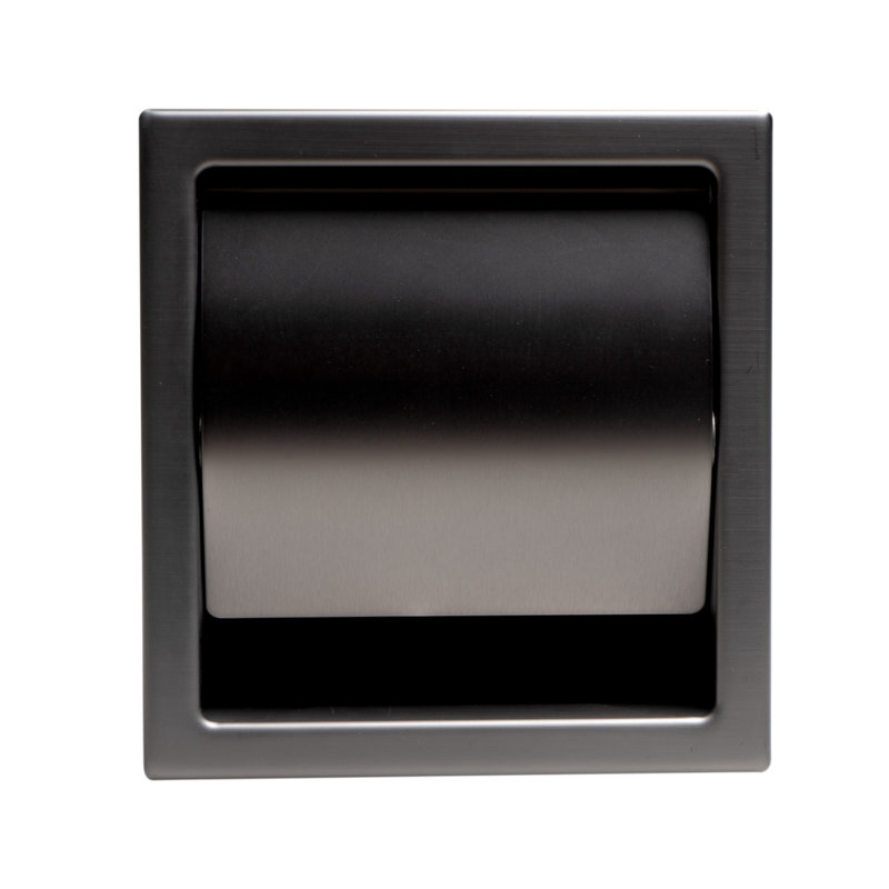 Recessed Toilet Paper Holder, Matte Black