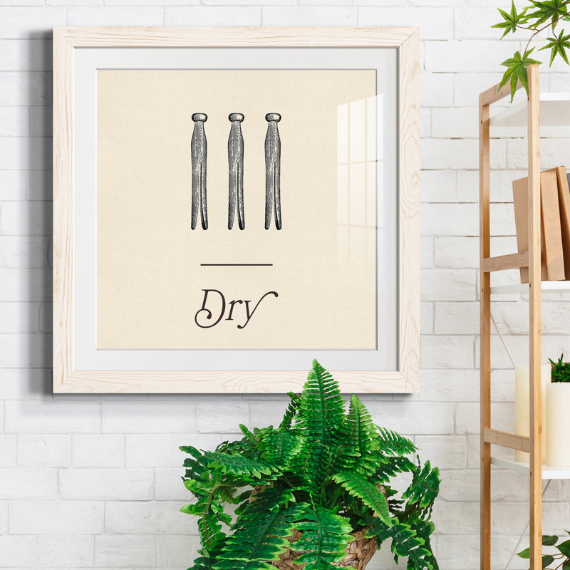 «Laundry Sign II», reproduction encadrée de qualité supérieure - prête à être suspendue, Cadre blanc